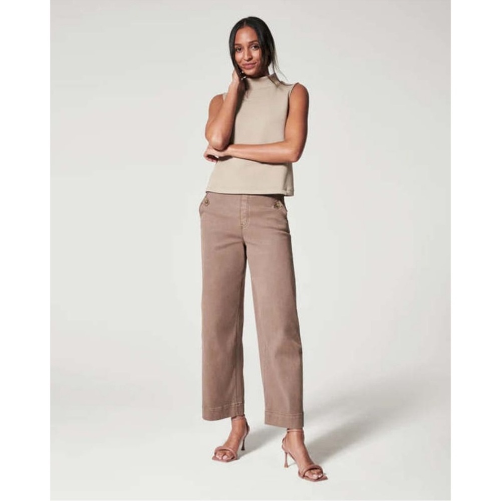 SPANX Stretch Twill Wide Leg Crop Pant Size XL - Picture 13 of 16
